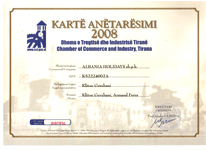 Albanian Chamber of Commerce membership